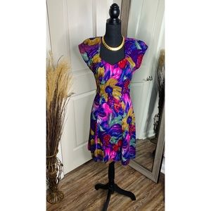 VINTAGE “All That Jazz” Floral A Line dress